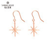 【时尚K金】钻石世家 18K金耳钉 八芒星时尚精致玫瑰金耳钩耳钉 送你送女友送老婆（约1.44克） 商品缩略图1