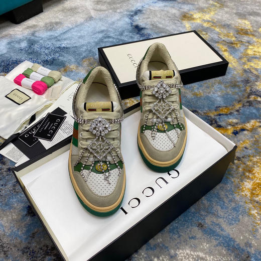 Gucci小脏鞋-绿色带钻款 商品图4