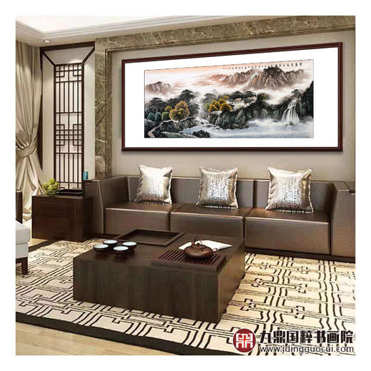 侯志明《紫气东来水长流》98*240cm 山水横幅作品 办公室/客厅挂画 商品图2