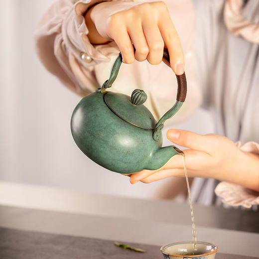 朱炳仁铜 百年铜艺世家 七巧柳绿壶 商品图7