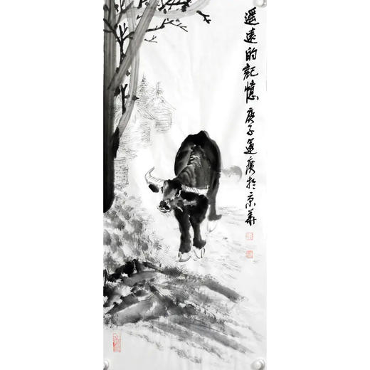 吴运广《遥远的记忆》45cm*95cm 动物竖幅作品 客厅挂画 商品图0