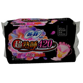 苏菲超熟睡超薄裸感肌夜用卫生巾42cm4片