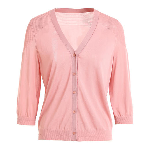 【两色可选】乔万尼针织衫薄款女开衫冰丝上衣女v领外套七分袖早春新款EI2M813 商品图4