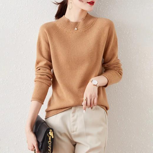 DB01 秋冬全羊毛针织衫内搭半高领加厚毛衣打底衫上衣 商品图3