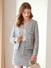 【欧芮儿新款直筒宽松拼织带亮丝手工编织短外套女 商品缩略图0