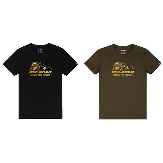 越野e族简约烫印花金色荧光效果夏季男士短袖T恤青年聚会活动体恤NMT-1301 商品图3