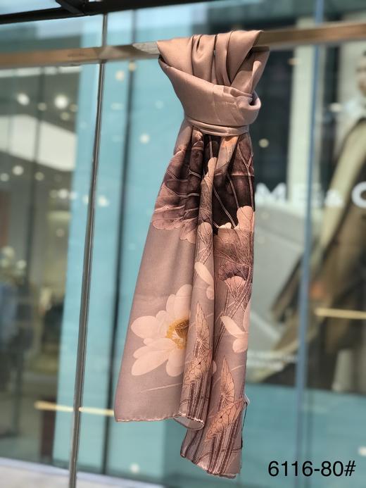 优品堂《花🌸魁》桑蚕丝缎面长巾 商品图2
