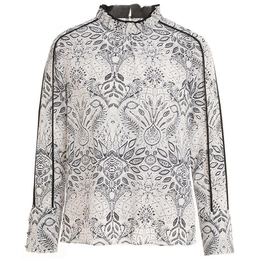 乔万尼衬衫女设计感小众新款复古港味真丝大码职业衬衫女EI1C913 商品图4