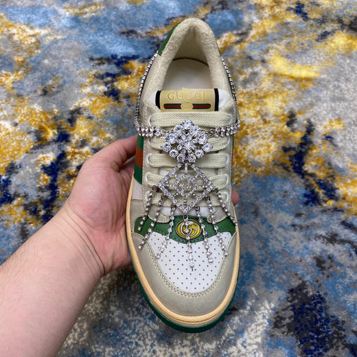 Gucci小脏鞋-绿色带钻款 商品图0