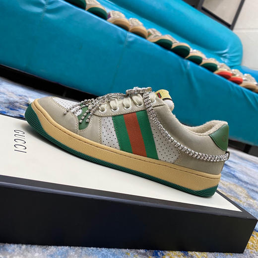 Gucci小脏鞋-绿色带钻款 商品图2