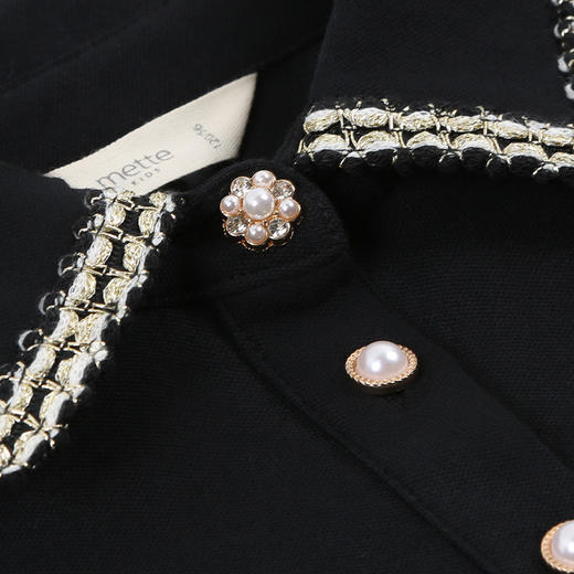 【童装连衣裙】春夏新品女童中长款小香风镶边短袖连衣裙 商品图5