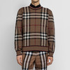 【一】BURBERRY 巴宝莉 男士格纹羊毛提花针织衫 棕色红条大格子 8036603 A8773 商品缩略图0