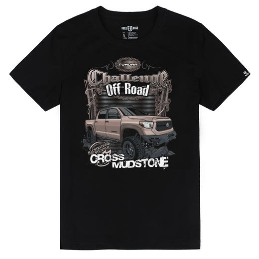 越野e族丰田TUNDRA越野车男士青少年短袖T恤夏季新款黑白潮流体恤NMT-1307 商品图2