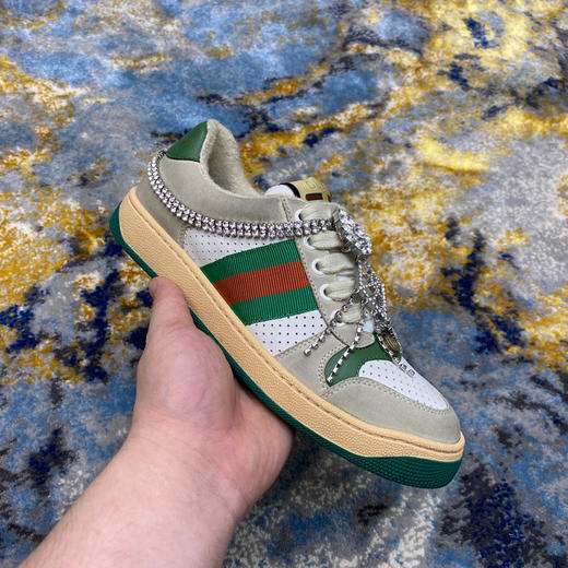Gucci小脏鞋-绿色带钻款 商品图1