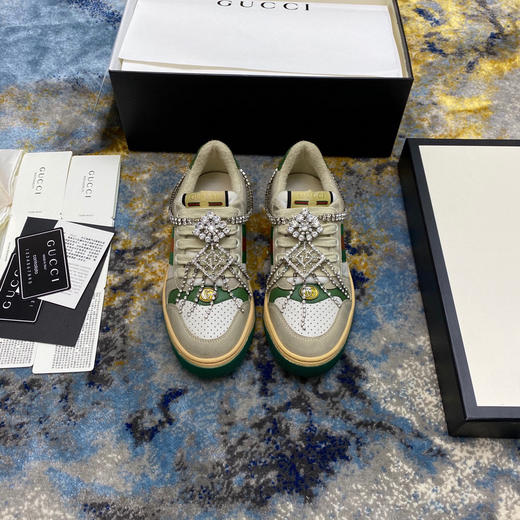 Gucci小脏鞋-绿色带钻款 商品图3