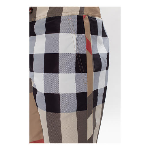 【三】BURBERRY 巴宝莉 男士格纹休闲短裤 卡其色白格子 8022647 A7028 商品图3