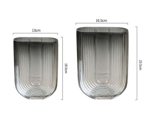 轻奢简约透明 U型玻璃花瓶-1005灰-1006灰 商品图5