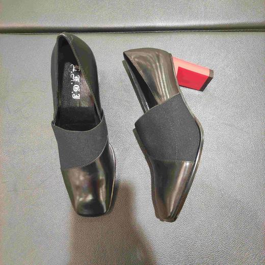lFGJ 9701小方头高跟牛皮都市潮流女单鞋 商品图3