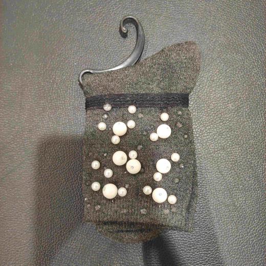 lfgj sd-1857-5设计师款时尚珠珠水钻女袜 商品图2