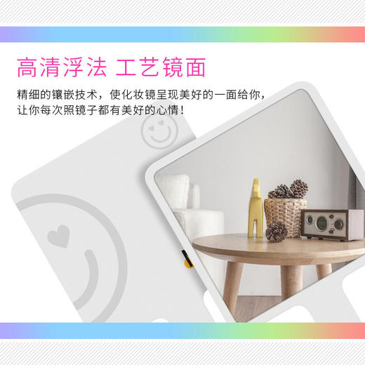 NUDE化妆镜方形手拿小镜子牙科便携可爱高清梳妆镜手柄镜学生女 商品图3