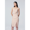 【桃乐茜】气眼绑带设计开叉裸驼色修身半裙/00090 商品缩略图1