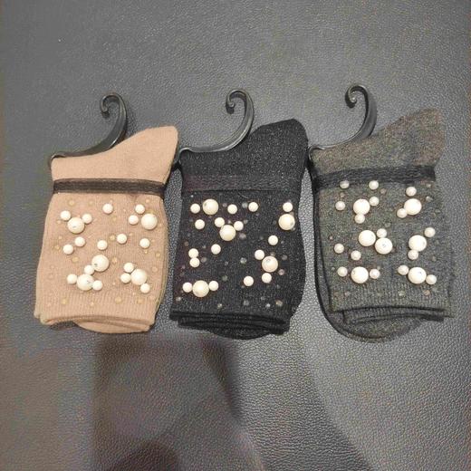 lfgj sd-1857-5设计师款时尚珠珠水钻女袜 商品图3