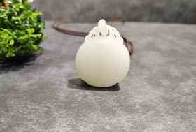 【御珠宫坊】羊脂白玉平安锁挂件