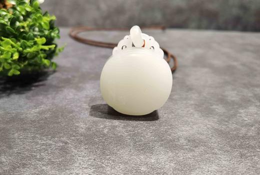 【御珠宫坊】羊脂白玉平安锁挂件 商品图0