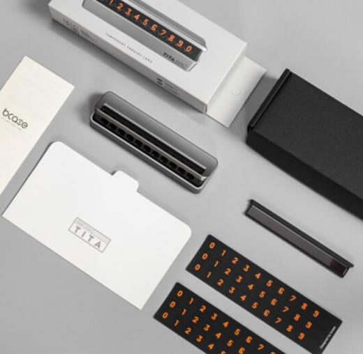 TITA汽车隐藏式临时停车牌电话牌 磨砂黑色 经典款 商品图2