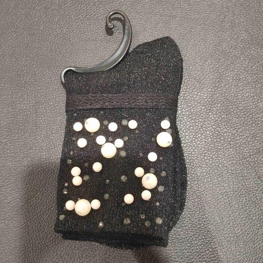 lfgj sd-1857-5设计师款时尚珠珠水钻女袜 商品图1