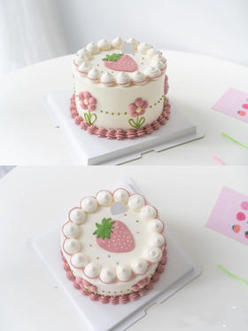 复古手绘蛋糕，全部无添加动物奶油制作，温度不同颜色会有稍许色差，介意绕行