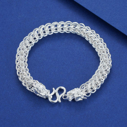 【双龙护主】S990银龙头手链【YHSL007】男士生肖2101 商品图0