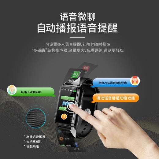 【智能手表】。老人智能手表 健康监测血压心率防跌倒报警2g定位通话手表 商品图1