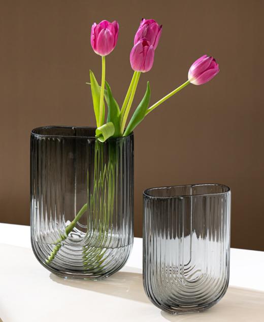 轻奢简约透明 U型玻璃花瓶-1005灰-1006灰 商品图4