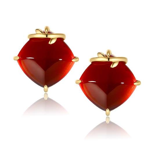 Flame火焰系列｜18k石榴石耳钉 商品图0