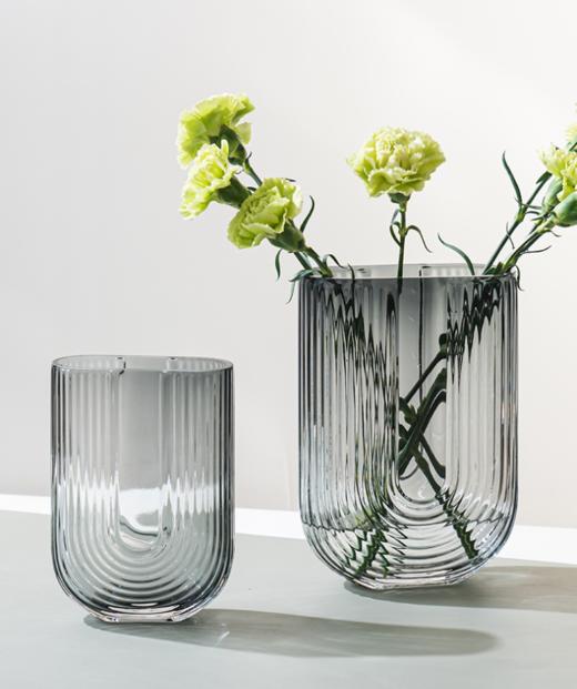 轻奢简约透明 U型玻璃花瓶-1005灰-1006灰 商品图2