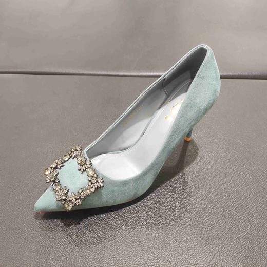 lfgj jeans bc905尖头水钻方扣细跟高跟女鞋 商品图0