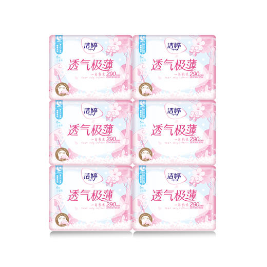 【亚欧超市】洁婷樱花透气极薄夜用卫生巾 290mm*8片 商品图0