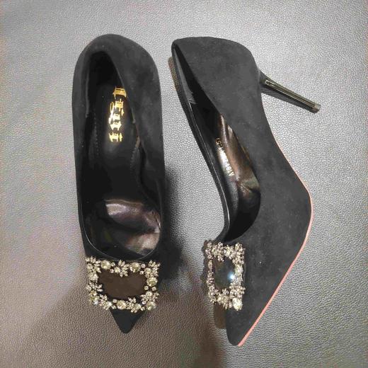 lfgj jeans bc905尖头水钻方扣细跟高跟女鞋 商品图7