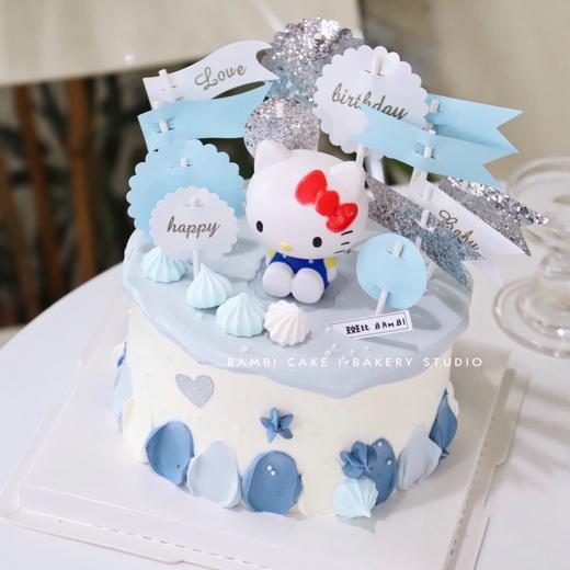 Hello Kitty蓝色旗帜奶油蛋糕 商品图3