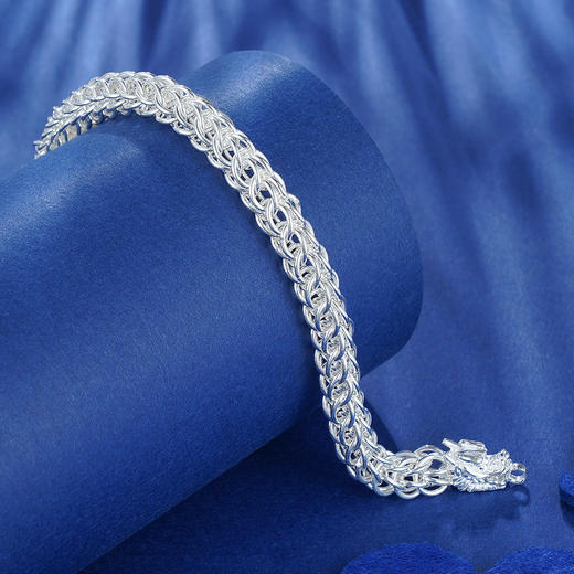 【双龙护主】S990银龙头手链【YHSL007】男士生肖2101 商品图3