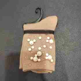 lfgj sd-1857-5设计师款时尚珠珠水钻女袜