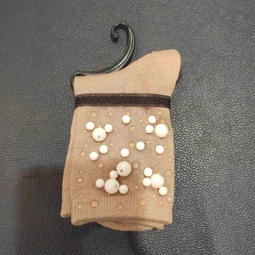 lfgj sd-1857-5设计师款时尚珠珠水钻女袜 商品图0