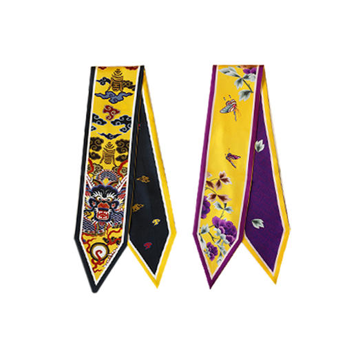 故宫角楼咖啡龙凤长款领巾丝巾 商品图4