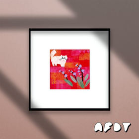 AFDT唱片画『山里有猫4』｜带框装裱画