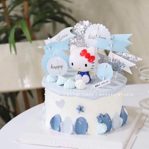 Hello Kitty蓝色旗帜奶油蛋糕 商品图2
