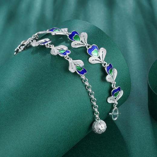 S990心心相印手链【CSL000010】彩爱心 花丝珐琅彩2101 商品图4