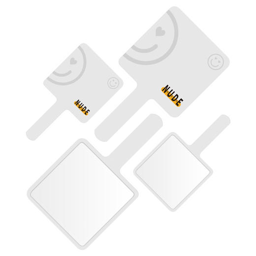 NUDE化妆镜方形手拿小镜子牙科便携可爱高清梳妆镜手柄镜学生女 商品图4