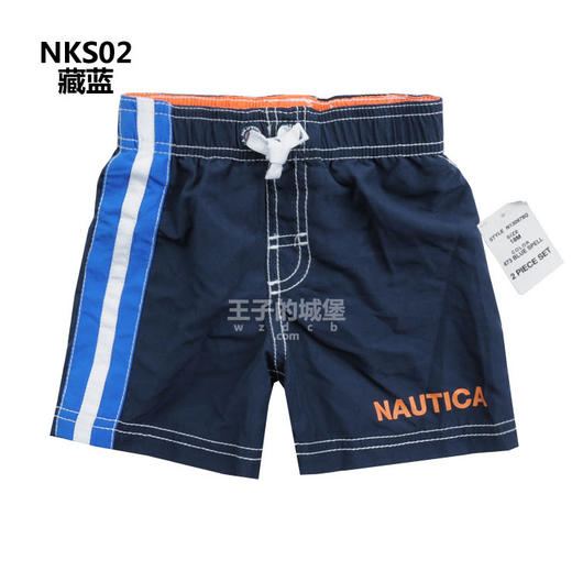 帆船 男童 童裤 竖纹字母 速干沙滩裤/短裤 NKS02 商品图1