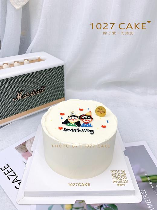 1027CAKE |  手绘蛋糕 ins风 双人手绘 简约 商品图0